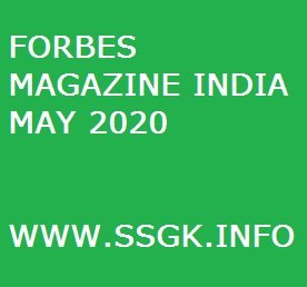FORBES MAGAZINE INDIA MAY 2020